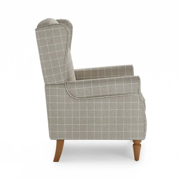 Dunelm Oswald Window Pane Check Wingback Armchair - Image 5