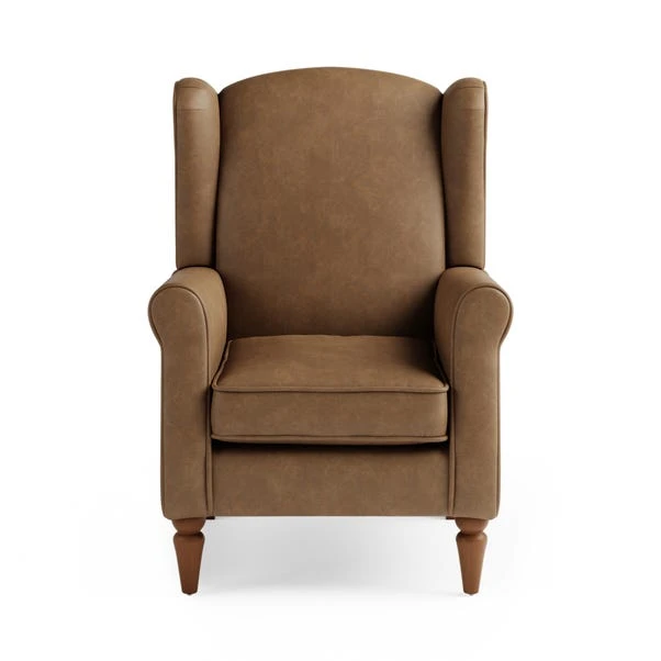 Dunelm Oswald Mocha Distressed Faux Leather Armchair - Image 3