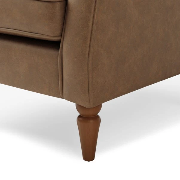 Dunelm Oswald Mocha Distressed Faux Leather Armchair - Image 6
