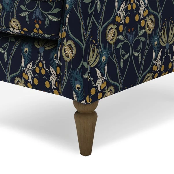 Dunelm Oswald Navy Havisham Print Wingback Armchair - Image 6
