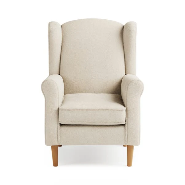Dunelm Oswald Sandstone Sherpa Wingback Armchair - Image 3