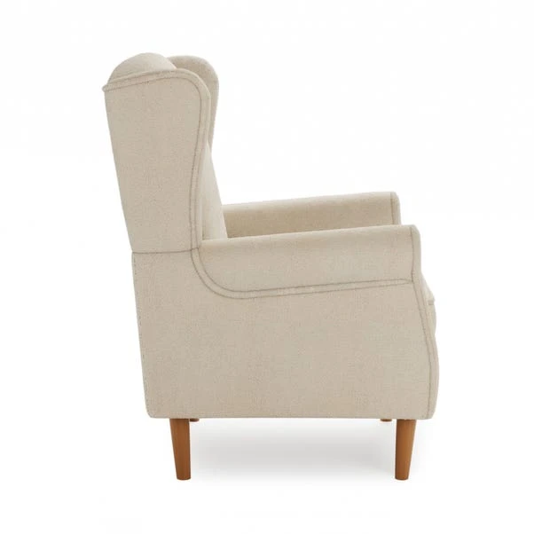 Dunelm Oswald Sandstone Sherpa Wingback Armchair - Image 4