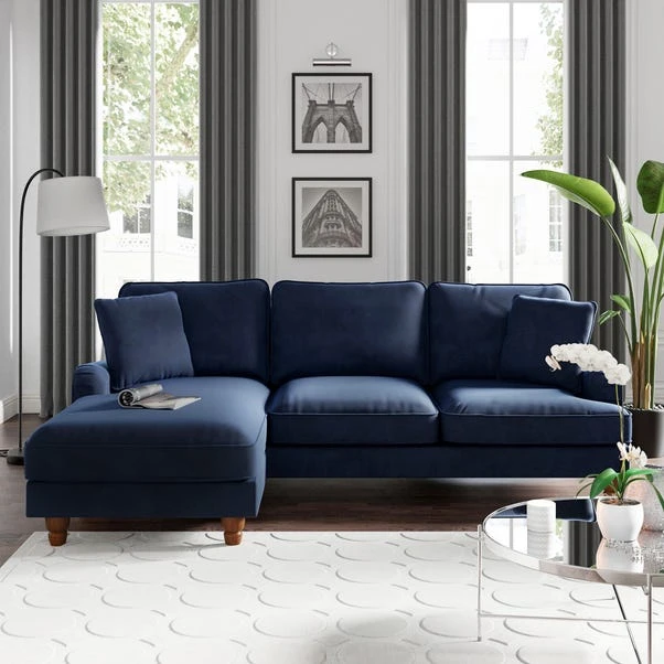 Dunelm Beatrice Matte Velvet Left Hand Corner Chaise 3 Dunelm Beatrice Matte Velvet Left Hand Corner Chaise