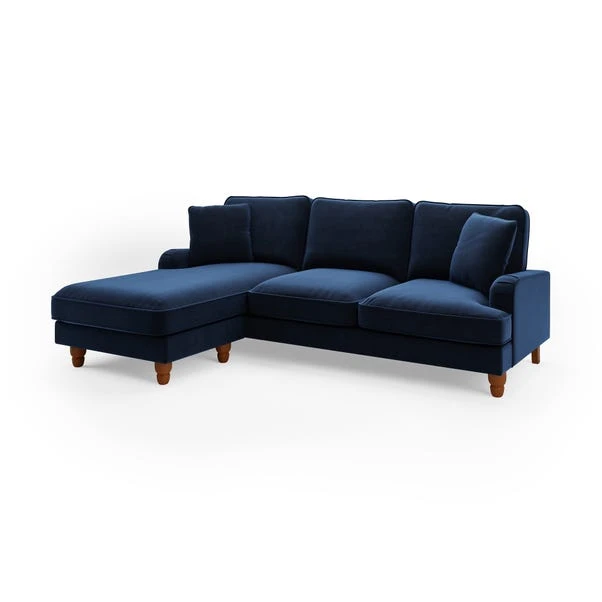 Dunelm Beatrice Matte Velvet Left Hand Corner Chaise 4 Dunelm Beatrice Matte Velvet Left Hand Corner Chaise - Image 2