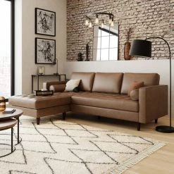 Dunelm Zoe Faux Leather Left Hand Corner Chaise