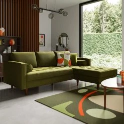 Dunelm Zoe Velvet Right Hand Corner Sofa