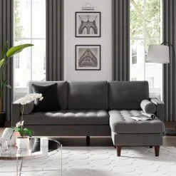 Dunelm Alfie Velvet Corner Chaise