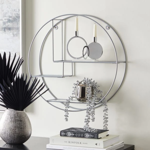Dunelm Circle Shelf Silver Glass 3 Dunelm Circle Shelf Silver Glass