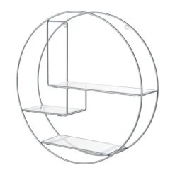 Dunelm Circle Shelf Silver Glass 8 Dunelm Circle Shelf Silver Glass -House of Reeves store 30769824 alt02