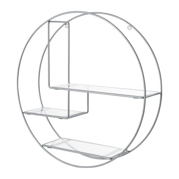Dunelm Circle Shelf Silver Glass 5 Dunelm Circle Shelf Silver Glass - Image 3