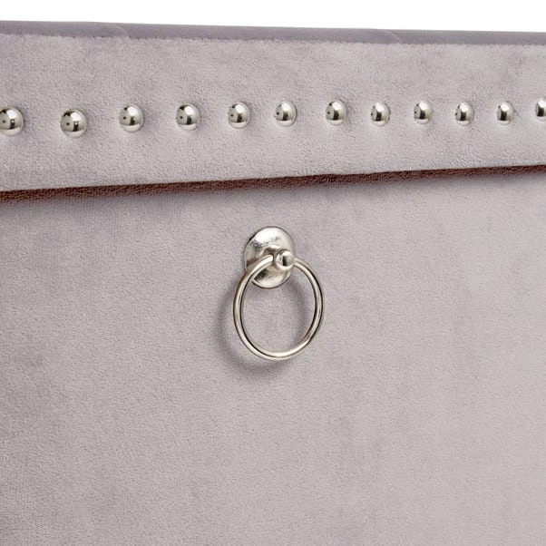 Dunelm Luxe Traveller Grey Velvet Cube - Image 5