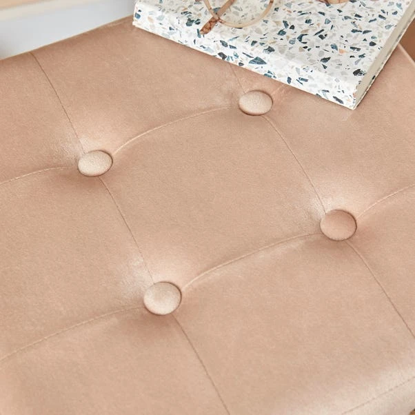Dunelm Luxe Traveller Cream Velvet Cube - Image 2