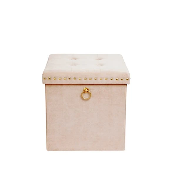 Dunelm Luxe Traveller Cream Velvet Cube - Image 5