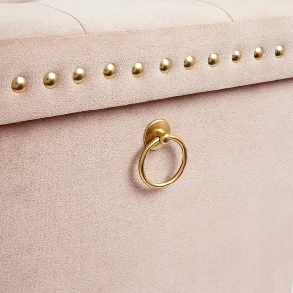 Dunelm Luxe Traveller Cream Velvet Cube - Image 6