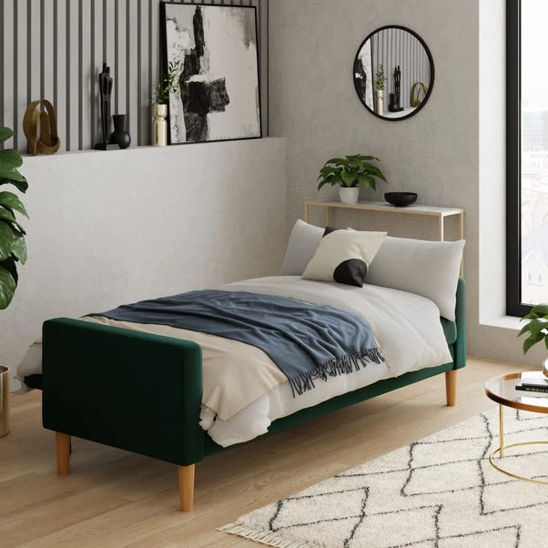 Dunelm Jacob Velvet Sofabed Bottle Green - Image 4