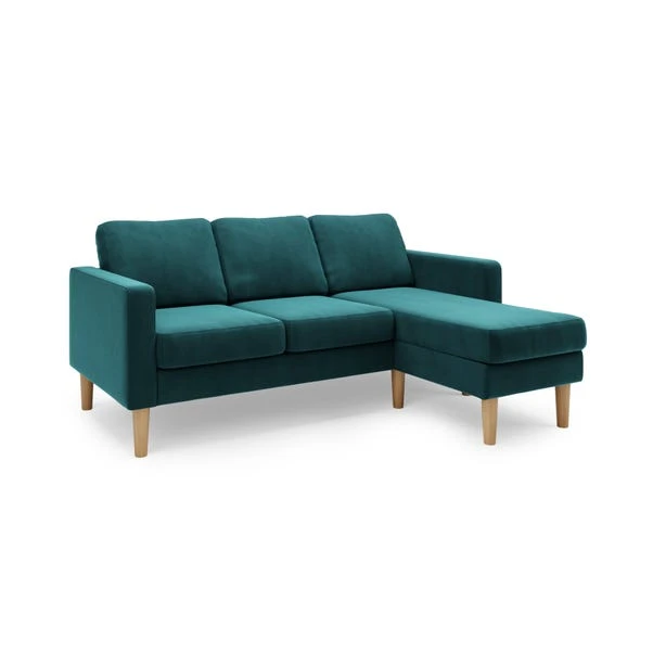 Dunelm Jacob Velvet Small Corner Chaise Sofa 5 Dunelm Jacob Velvet Small Corner Chaise Sofa - Image 3