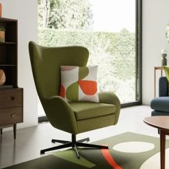 Elements Kuvert Soft Marl Swivel Chair Moss