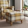 Dunelm Oswald Check Storage Footstool Tapered Leg