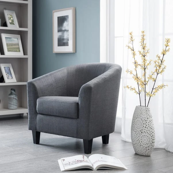 Julian Bowen Hugo Linen Tub Chair 3 Julian Bowen Hugo Linen Tub Chair