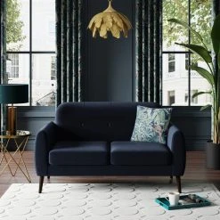 Dunelm Crombie Velvet 2 Seater Sofa In A Box Luxe Navy