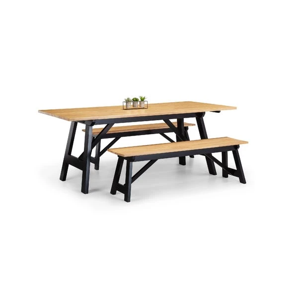 Julian Bowen Hockley Dining Bench Oak - Image 6