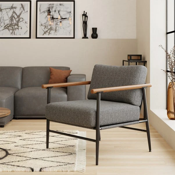 Dunelm Arbour Industrial Self Assembly Textured Weave Chair Grey 3 Dunelm Arbour Industrial Self Assembly Textured Weave Chair Grey