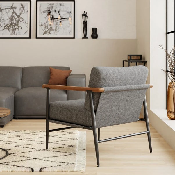 Dunelm Arbour Industrial Self Assembly Textured Weave Chair Grey 4 Dunelm Arbour Industrial Self Assembly Textured Weave Chair Grey - Image 2