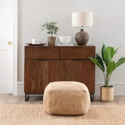 The Edited Life Cotton And Jute Pouffe