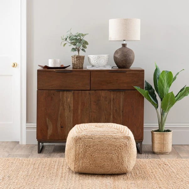 The Edited Life Cotton And Jute Pouffe