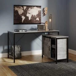 Dunelm Edwin Storage Desk Grey -House of Reeves store 30800835 alt02