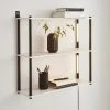 Dunelm Aiko Wall Unit With LED Lights Black And Faux Marble