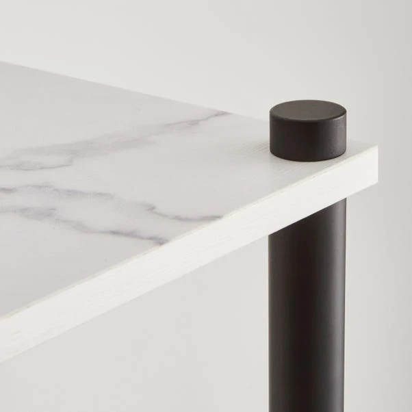 Dunelm Aiko Wall Unit With LED Lights Black And Faux Marble - Image 3