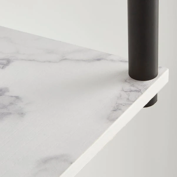 Dunelm Aiko Wall Unit With LED Lights Black And Faux Marble - Image 4