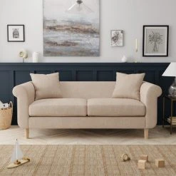 Dunelm Florrie 3 Seater Flatweave Sofa