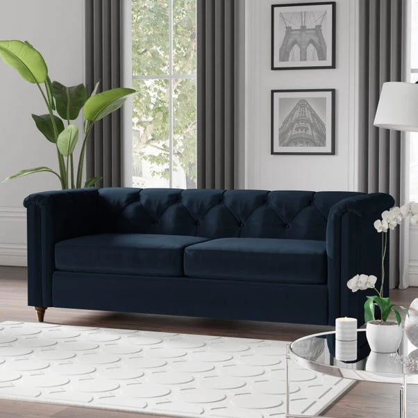 Dunelm Chesterfield Opulent Velvet 3 Seater Sofa - Image 2