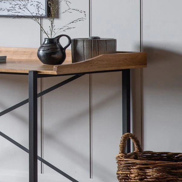 Cedar & Sage Newark Desk, Light Wood Effect - Image 2