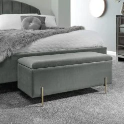 GFW Mystica Velour Ottoman Storage Bench