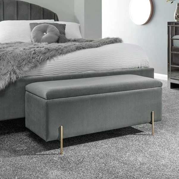 GFW Mystica Velour Ottoman Storage Bench