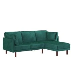 Dorel Clair Velvet Sprung Seat Sectional Sofa -House of Reeves store 30812093 alt02