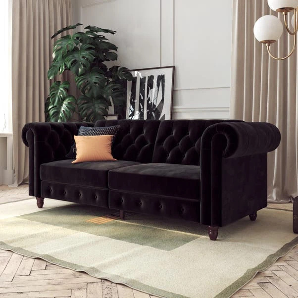 Dorel Felix Velvet Chesterfield Sofa Bed 3 Dorel Felix Velvet Chesterfield Sofa Bed