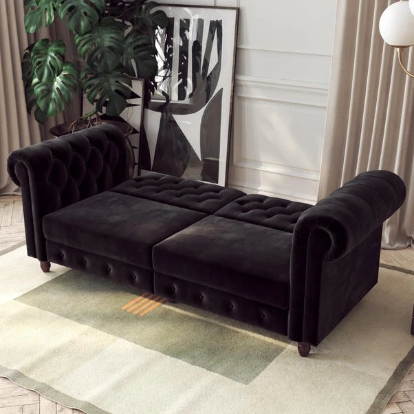 Dorel Felix Velvet Chesterfield Sofa Bed 4 Dorel Felix Velvet Chesterfield Sofa Bed - Image 2