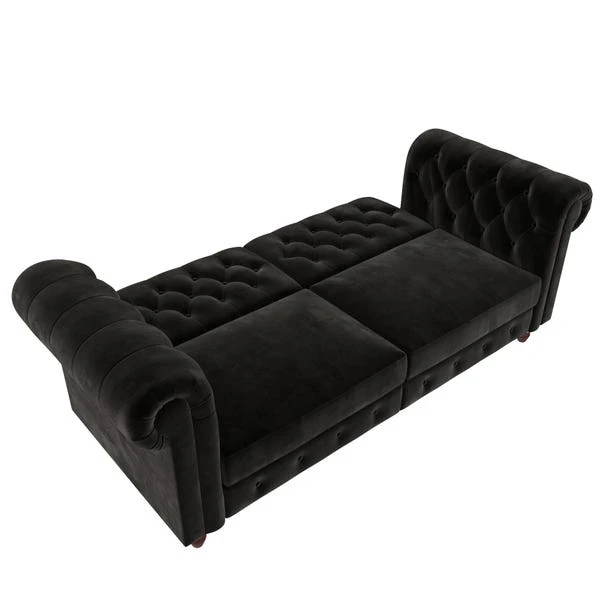 Dorel Felix Velvet Chesterfield Sofa Bed 6 Dorel Felix Velvet Chesterfield Sofa Bed - Image 4