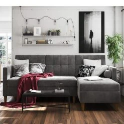 Dorel Hartford Chenille Storage Sofa Bed