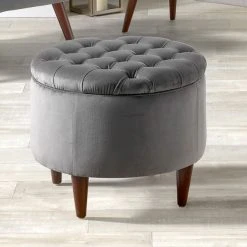 Pacific Lifestyle Pacific Alena Velvet Footstool
